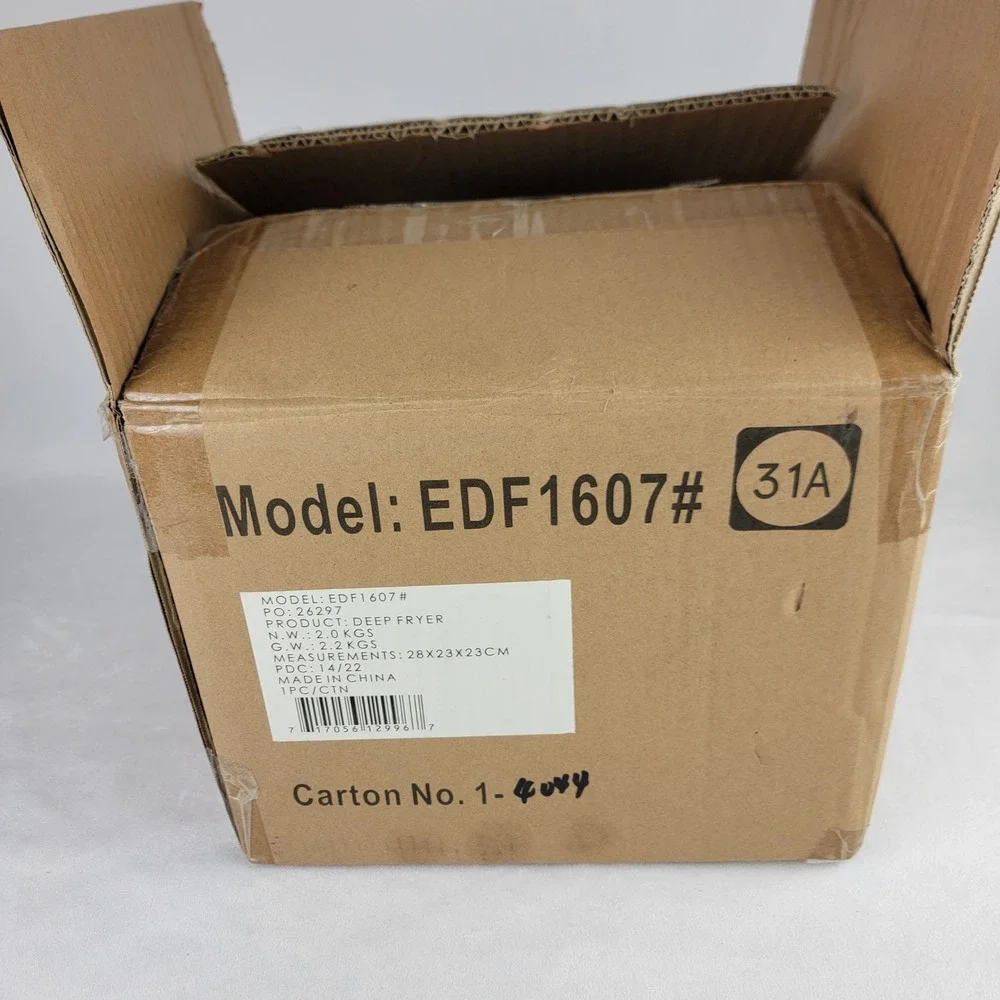 Elite Gourmet 1.6Qt Stainless Steel Deep Fryer EDF-1607 Silver Black New - Picture 4 of 4
